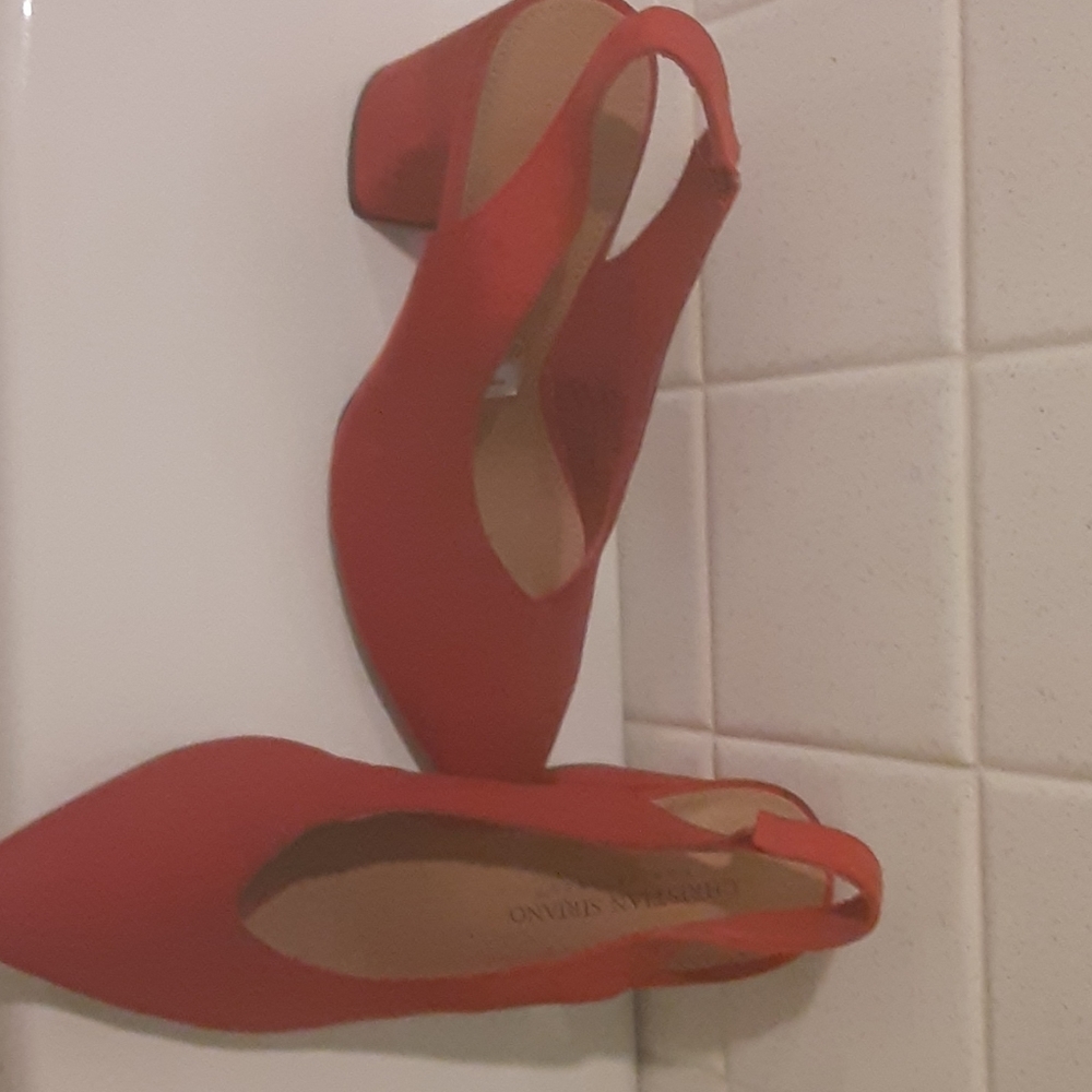 Christian siriano suede red high shoes